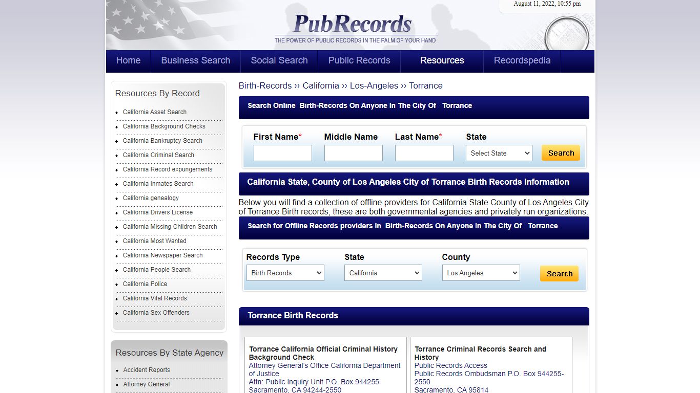 Torrance, Los Angeles County, California Birth Records