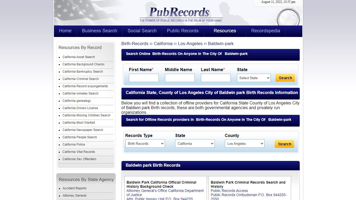 Baldwin park, Los Angeles County, California Birth Records